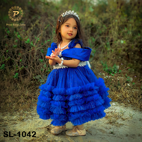 Baby Girls Lace Work Princess Frock Partywear Dress SL-1042 - Image 3