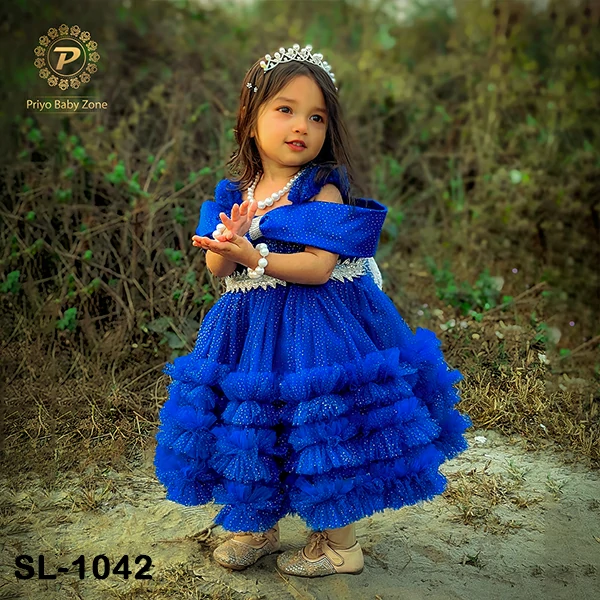 Baby Girls Lace Work Princess Frock Partywear Dress SL-1042 - Image 2