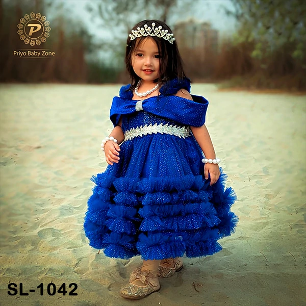 Baby Girls Lace Work Princess Frock Partywear Dress SL-1042 - Image 3