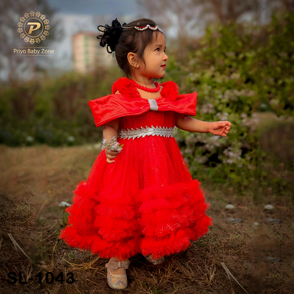 Baby Girls Lace Work Princess Frock Partywear Dress SL-1043 - Image 2