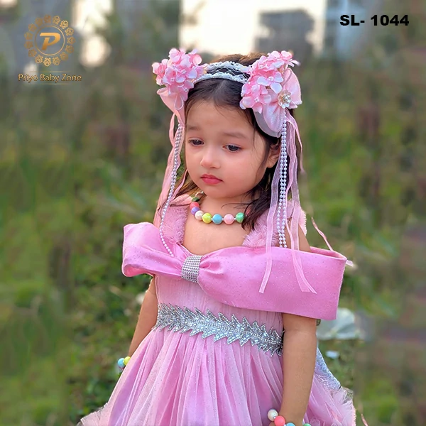 Baby Girls Lace Work Princess Frock Partywear Dress SL-1044 - Image 2